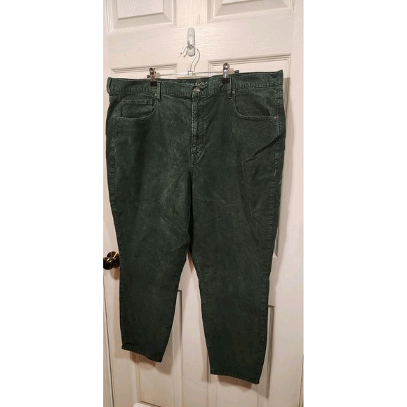 American Eagle Corduroy Bottoms Size 24 Super Stretch Forrest Green EUC - Picture 1 of 8